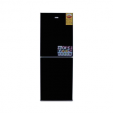 Pearl PF-350BG Double Door Refrigerator – Black Glass